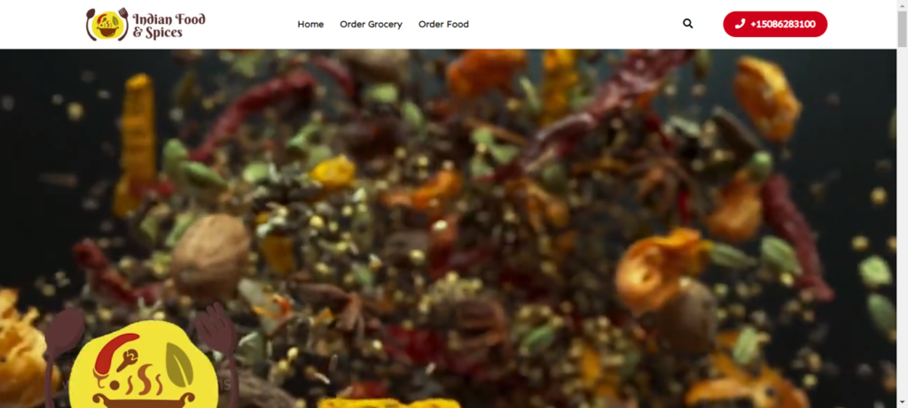Indian Food Spices Website Banner